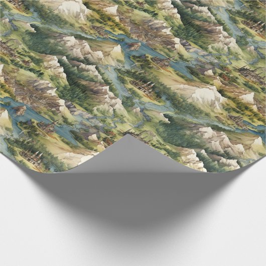 Betoverd Mountain Kingdom Wrapping Paper Cadeaupapier (Hoek)