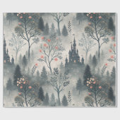 Betoverd nevelwoud met donker kasteel – etherisch cadeaupapier (Vlak)