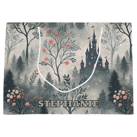Betoverd nevelwoud met donker kasteel – etherisch groot cadeauzakje (Voorkant)