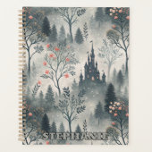 Betoverd nevelwoud met donker kasteel – etherisch planner (Voorkant)