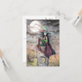 Betoverd oktober Halloween Briefkaart (Voorkant / Achterkant in situ)