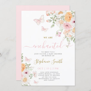 Betoverd om je te ontmoeten Baby shower Girl Invit Kaart