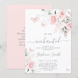 Betoverd om je te ontmoeten Baby shower Girl Invit Kaart