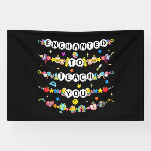 Betoverd om jou te leren Leraar Grappig Spandoek (Horizontaal)