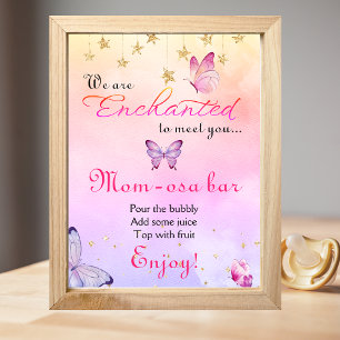 Betoverd om u te ontmoeten Butterfly Baby shower B Perfect Poster