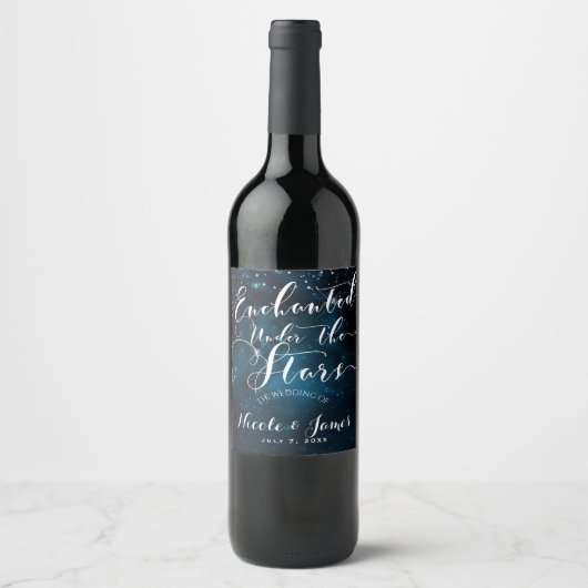 BETOVERD ONDER DE STERREN Starry Blue Wine Wijn Etiket (Voorkant)