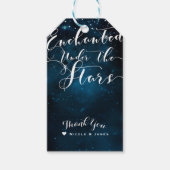 BETOVERD ONDER DE STERREN Sterrenblauw Bruiloft Cadeaulabel (Voorkant)