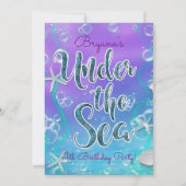 Betoverd Onder de Zee Paars Turquoise 3 Foto Feest Kaart (Achterkant)