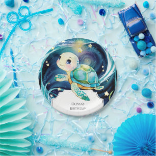 Betoverd Onder het Zee Boho Turtle Verjaardag Papieren Bordje