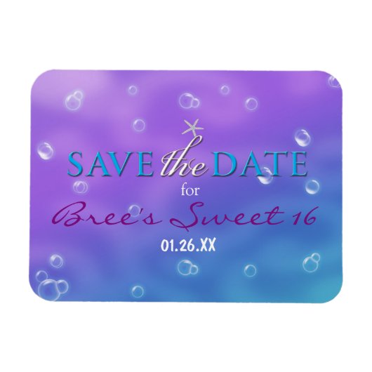 Betoverd onder het Zee Save the Date Magnet Magneet (Horizontaal)