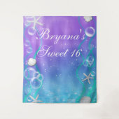Betoverd onder het Zee Sweet 16 Party Achtergrond Wandkleed (Voorkant)