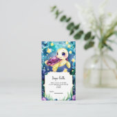 Betoverd Onder het Zee Turtle Baby shower Informatiekaartje (Staand voorkant)