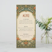 Betoverd Oud-Hollands Art Nouveau Huwelijk Menu (Staand voorkant)