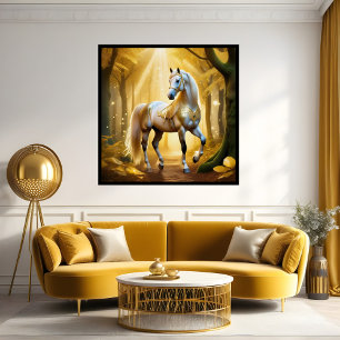 Betoverd paard in het gouden bos poster