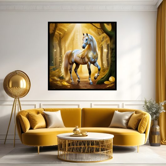 Betoverd paard in het gouden bos poster