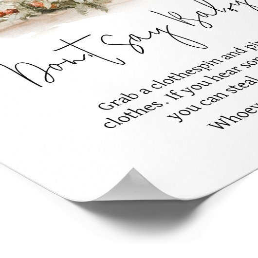 Betoverd paddenstoelenbos zegt geen Baby Poster (Hoek)