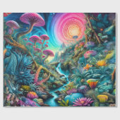 Betoverd psychedelisch droomlandschap cadeaupapier (Vlak)