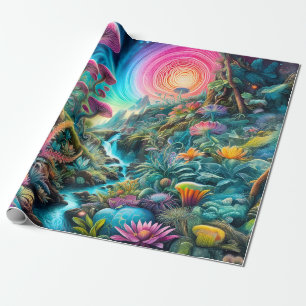 Betoverd psychedelisch droomlandschap cadeaupapier