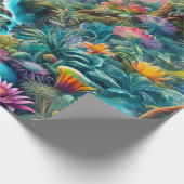 Betoverd psychedelisch droomlandschap cadeaupapier (Hoek)