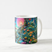 Betoverd psychedelisch droomlandschap koffiemok (Voorkant rechts)