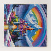 Betoverd regenboogkasteel legpuzzel (Horizontaal)
