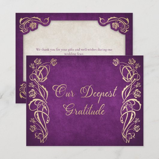 Betoverd Roos Castle bruiloft Bedankkaart (Voorkant / Achterkant)