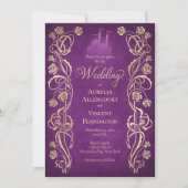 Betoverd Roos Castle bruiloft Kaart (Voorkant)