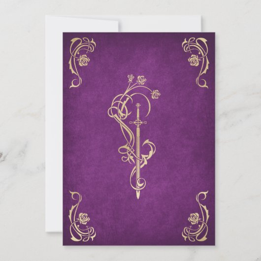 Betoverd Roos Castle bruiloft Kaart (Achterkant)