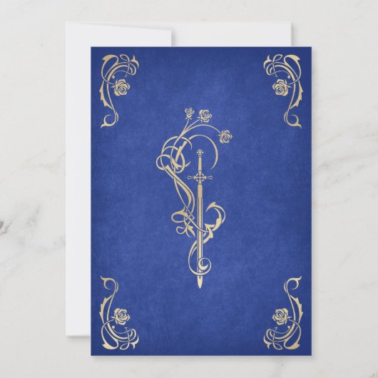 Betoverd Roos Castle bruiloft Kaart (Achterkant)