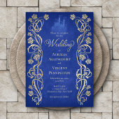 Betoverd Roos Castle bruiloft Kaart