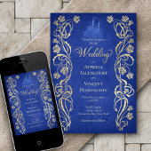 Betoverd Roos Castle bruiloft Kaart