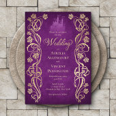 Betoverd Roos Castle bruiloft Kaart