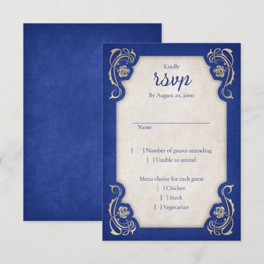 Betoverd Roos Castle bruiloft RSVP Kaartje (Voorkant / Achterkant)