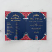 Betoverd Roos Floral Quinceañera Orde van Evenemen Programma (Binnen)