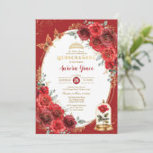 Betoverd Roos Quinceañera 15e verjaardag Kaart (Staand voorkant)