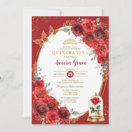 Betoverd Roos Quinceañera 15e verjaardag Kaart