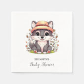 Betoverd Schattig Wolf Baby shower Servet (Voorkant)