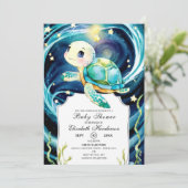 Betoverd Schattige Ocean Turtle Baby shower Kaart (Staand voorkant)