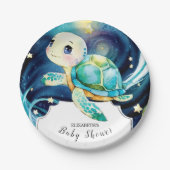 Betoverd Schattige Ocean Turtle Baby shower Papieren Bordje (Voorkant)