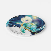 Betoverd Schattige Ocean Turtle Baby shower Papieren Bordje (Gekanteld)