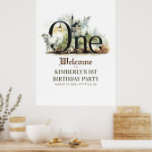 Betoverd sprookje 1e verjaardag welkomstbord poster (Keuken)