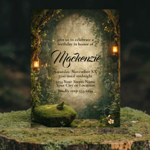 Betoverd sprookje moeras kikker & lantaarns kaart