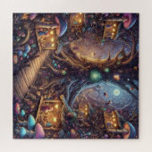 Betoverd Sprookjesboomdorp Fantasievol Fantasie Legpuzzel (Horizontaal)