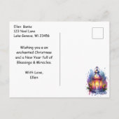 Betoverd sprookjesbos gepersonaliseerde kerst briefkaart (Achterkant)