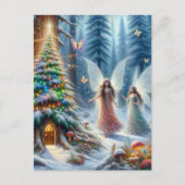 Betoverd sprookjesbos gepersonaliseerde kerst briefkaart (Voorkant)