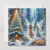 Betoverd sprookjesbos gepersonaliseerde kerst kaart (Voorkant)