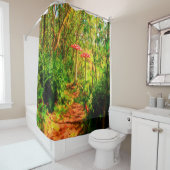 Betoverd sprookjesbos met paddenstoelen douchegordijn (In situ)