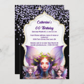 Betoverd sprookjesstof glitter pixie meisjes magis kaart (Voorkant / Achterkant)