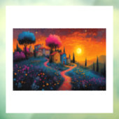 Betoverd Sunset Village Raamsticker (Vel 3)