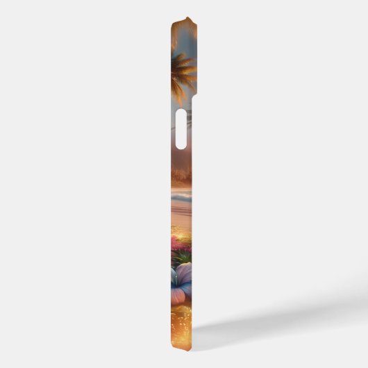 Betoverd Tropisch Strand met Magische Hibiscus Case-Mate iPhone Case (Achterkant / Rechts)